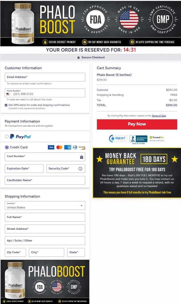 Secure Order Form